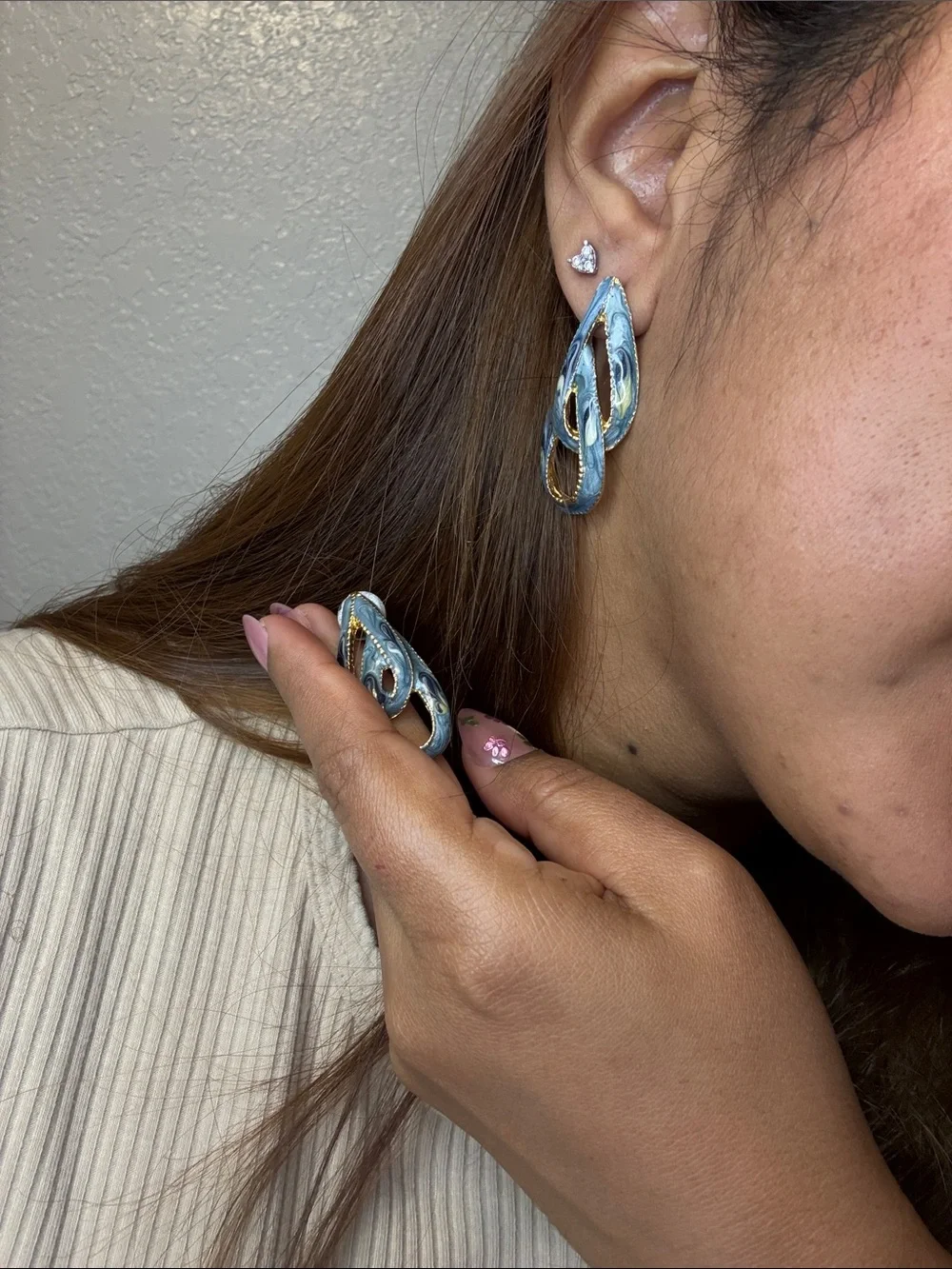 Blue and Gold earrings